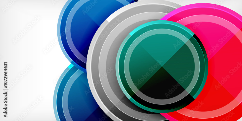 Obraz premium Minimal geometric abstract background. Circle triangle design