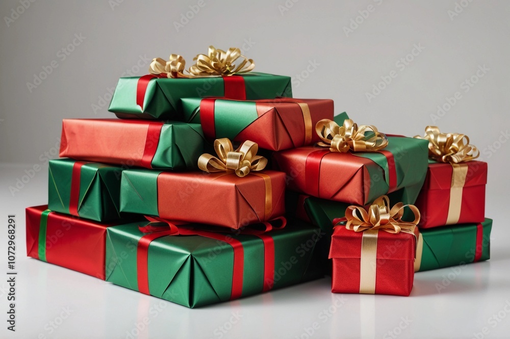 Obraz premium Christmas presents , isolated on a transparent lbackground