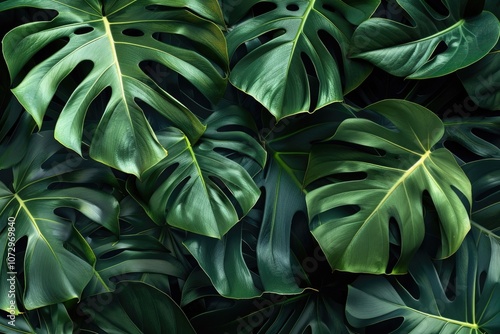 Wallpaper Mural monstera leaves summer minimal background Torontodigital.ca