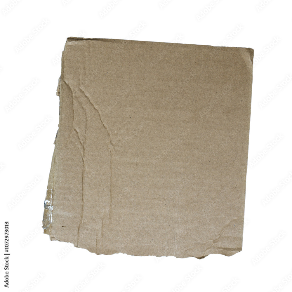Isolated torn corrugated cardboard on white background, copyspace Isolated torn corrugated cardboard on white background, copyspace