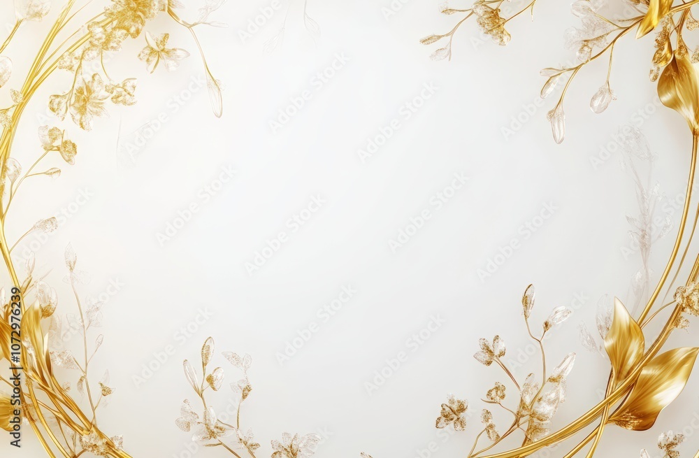 Beautiful golden frame with branches and leaves vector set on a white background. Golden floral hand-drawn line art, wedding invitation card or party, business office supplies, flyer, banner, postcard Beautiful golden frame with branches and leaves vector set on a white background. Golden floral hand-drawn line art, wedding invitation card or party, business office supplies, flyer, banner, postcard