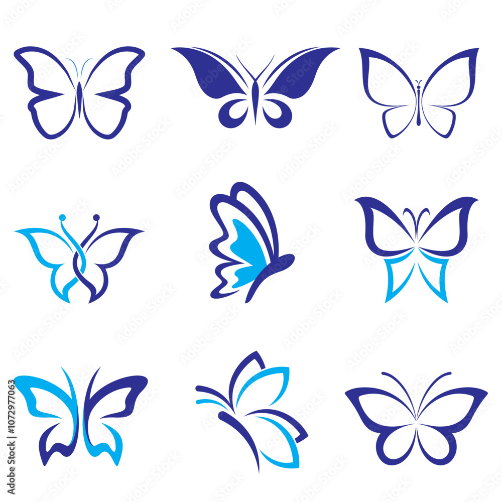Elegant Butterfly Vector Icons Collection Elegant Butterfly Vector Icons Collection