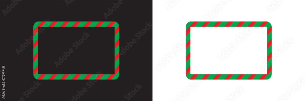 Candy cane frames. Christmas and New Year candy frame. Holiday x-mas border. isolated on white and black background. Vector file . EPS 10 Candy cane frames. Christmas and New Year candy frame. Holiday x-mas border. isolated on white and black background. Vector file . EPS 10