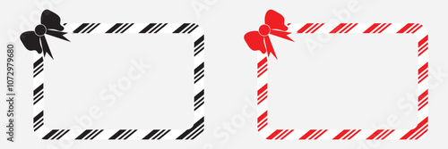 Candy cane frames. Christmas and New Year candy frame. Holiday x-mas border. isolated on white and black background. Vector file . EPS 10
