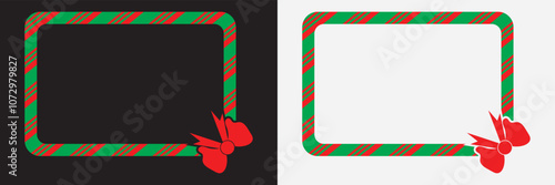 Candy cane frames. Christmas and New Year candy frame. Holiday x-mas border. isolated on white and black background. Vector file . EPS 10