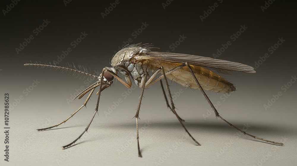 Mosquito standing on surface with dark background Mosquito standing on surface with dark background