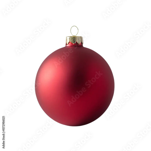 Matte red ball Christmas ornament in a white background.