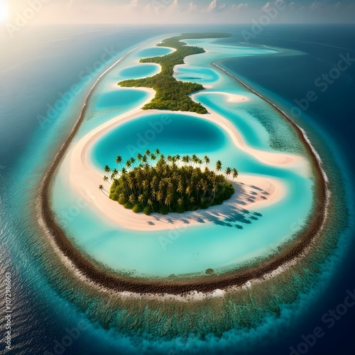 atoll and island