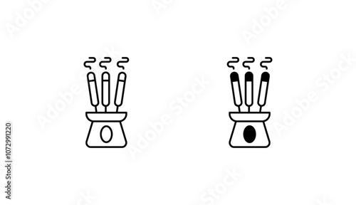 Incense Sticks icon design with white background stock illustration