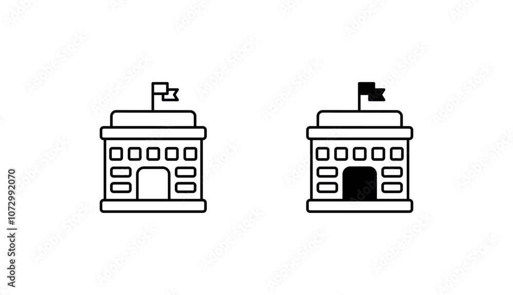 Naklejka premium Polling Station icon design with white background stock illustration