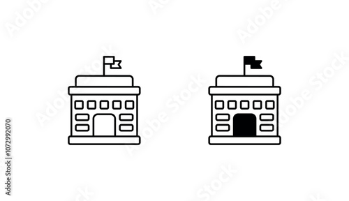 Polling Station icon design with white background stock illustration