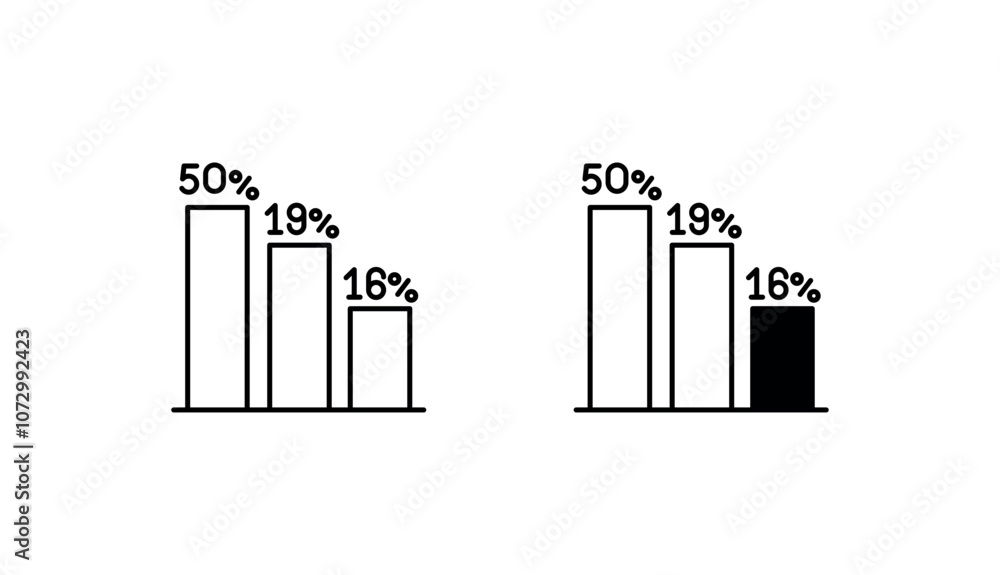 Obraz premium Voter Turnout Graph icon design with white background stock illustration