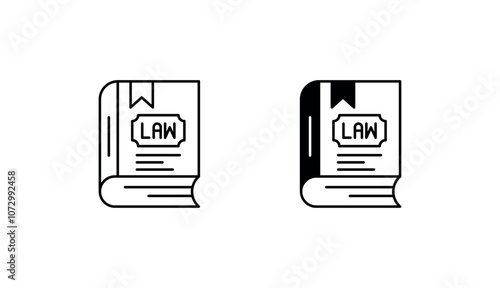Election Law Book icon design with white background stock illustration