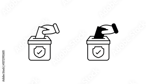 Ballot Box icon design with white background stock illustration