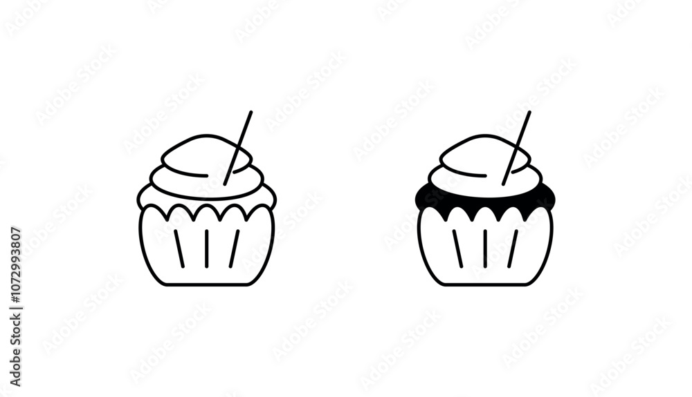 Cup Cake icon design with white background stock illustration Cup Cake icon design with white background stock illustration