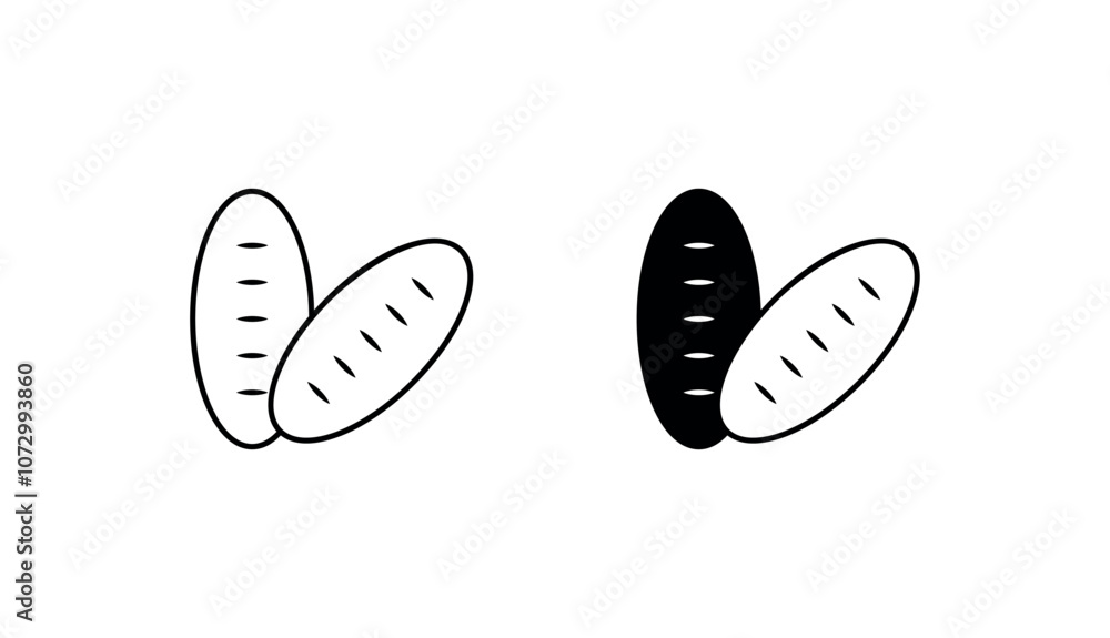 Baguette icon design with white background stock illustration Baguette icon design with white background stock illustration