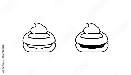 Cream Puffs icon design with white background stock illustration