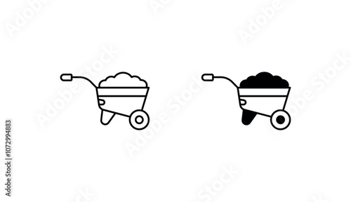 Wheelbarrow icon design with white background stock illustration