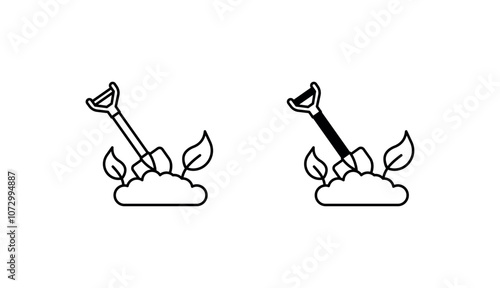 Shovel icon design with white background stock illustration