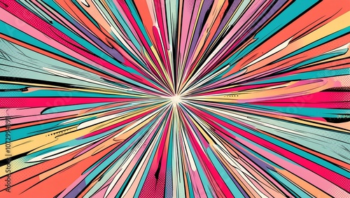 abstract colorful background, Abstract colorful comic burst, comic background