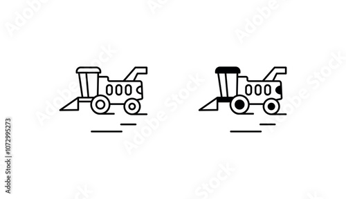 Threshing machine icon design with white background stock illustration