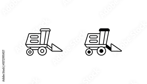 Combine harvester icon design with white background stock illustration