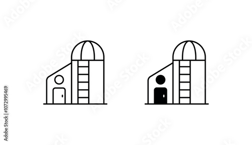 Silo icon design with white background stock illustration