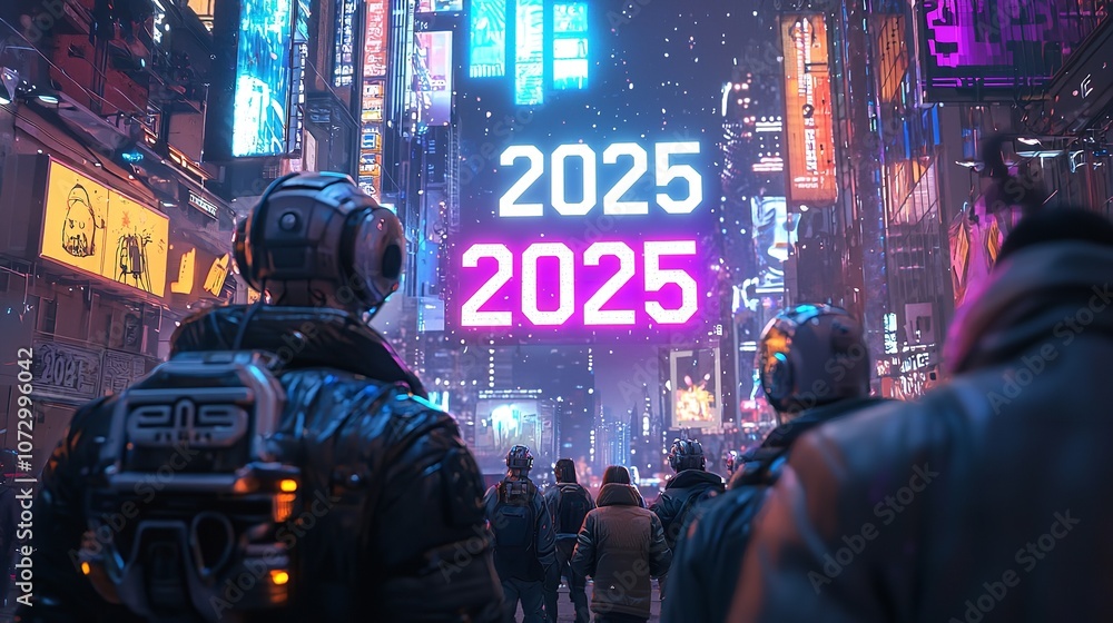 Fototapeta premium Happy New Year 2025