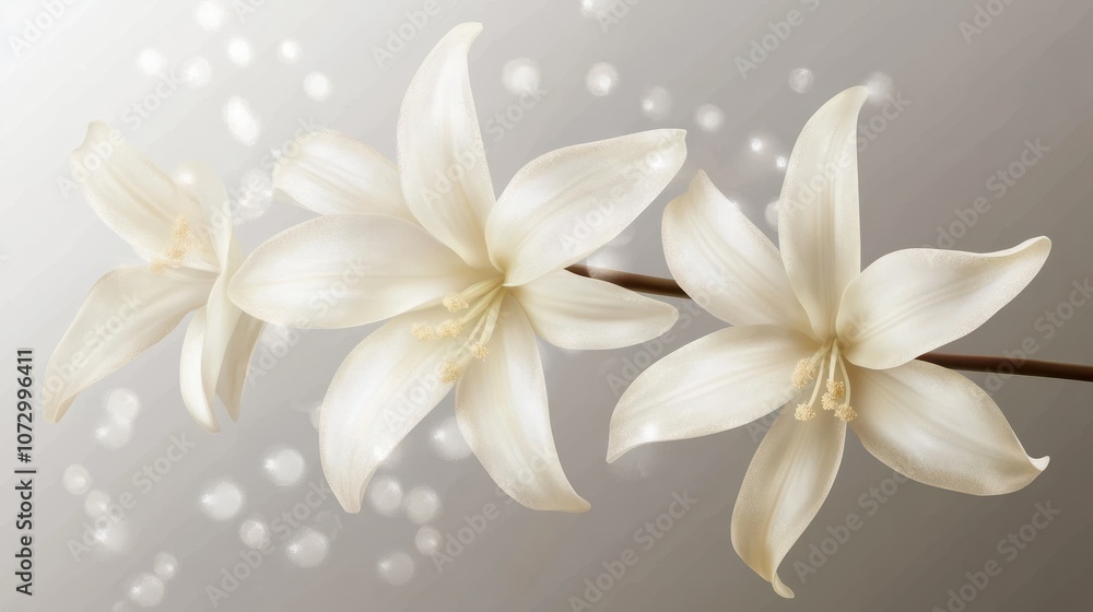White vanilla flower isolated on transparent background White vanilla flower isolated on transparent background