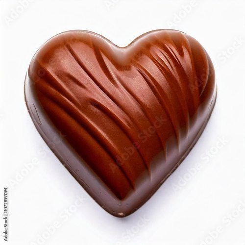 chocolade heart isolated on white background, studio shot photo