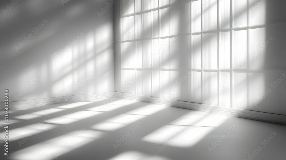 White Room with Window Light Illustration White Room with Window Light Illustration