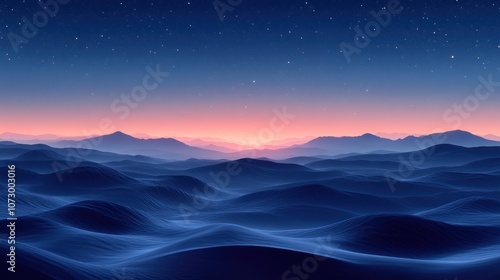 Night Sky Over Wavy Mountains