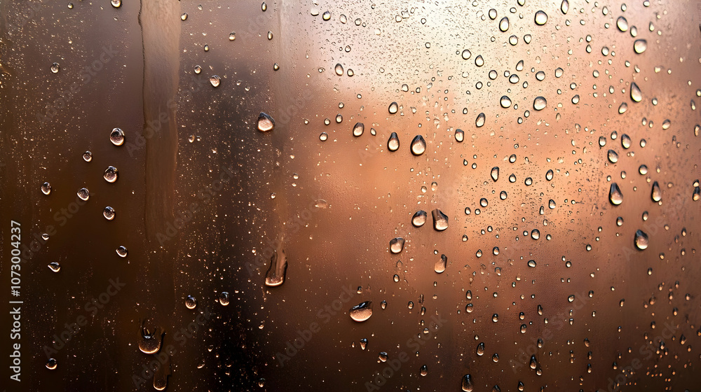 Water Droplets on a Copper Surface - Abstract Background Water Droplets on a Copper Surface - Abstract Background