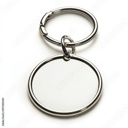 Blank Round Keychain: A simple and elegant blank round keychain, ready for personalization, featuring a durable metal construction with a secure split ring for easy attachment. Perfect for crafting.