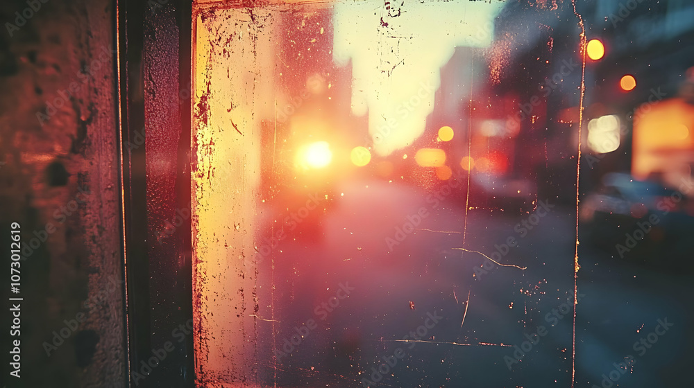 Obraz premium Abstract Blurred Sunset Through Window