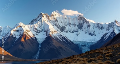 Aoraki/Mount Cook, New Zealand, with snow-covered peaks, crystal-clear skies, and surrounding wilderness, showing the grandeur of the Southern Alps under natural light.