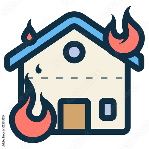 arson house fire icon