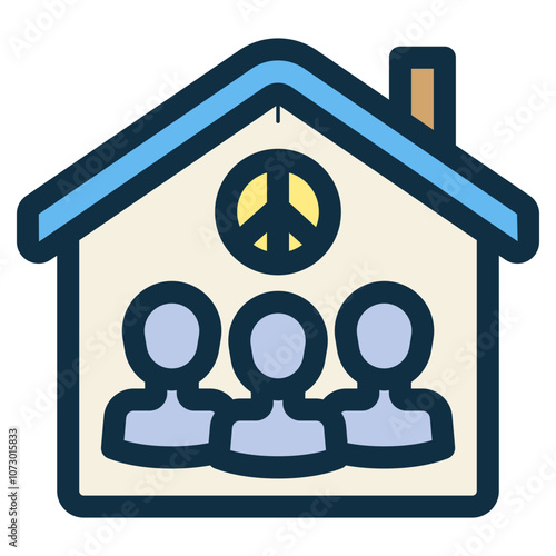 asylum house for refugees icon