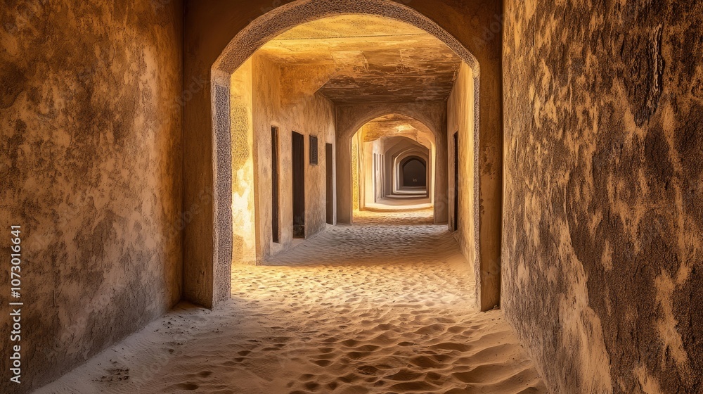Desert Passage with Rustic Archways and Soft Sand Desert Passage with Rustic Archways and Soft Sand