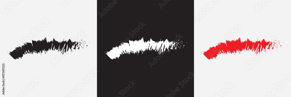 red, white, and red paint of stroke isolated on white and black background. Vector illustration. EPS 10 red, white, and red paint of stroke isolated on white and black background. Vector illustration. EPS 10