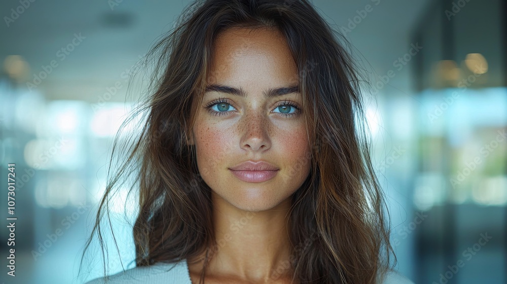 Portrait of a Young Woman with Blue Eyes Portrait of a Young Woman with Blue Eyes