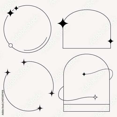 Line frame has a sparkling light symbol on the frame.