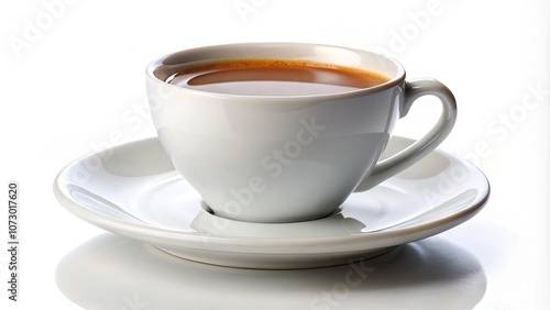 Wallpaper Mural A Classic White Cup with a Saucer, Filled with a Warm Brew,  a Perfect Start to a Day Torontodigital.ca