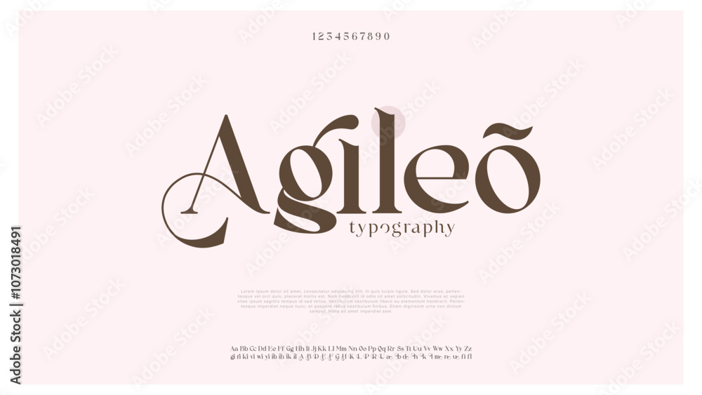 Premium luxury elegant alphabet letters and numbers. Elegant Tech typography classic serif font decorative vintage retro. Creative vector illustration Premium luxury elegant alphabet letters and numbers. Elegant Tech typography classic serif font decorative vintage retro. Creative vector illustration