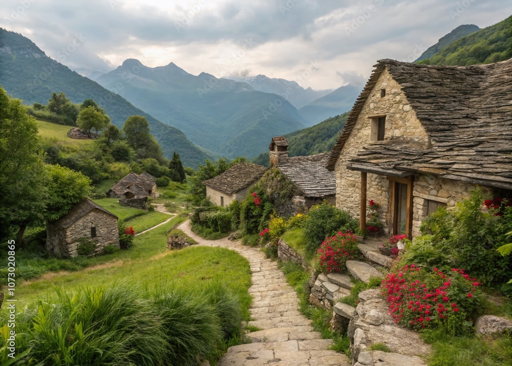 Architectural Photography of a Hidden Village: Captivating Structures Surrounded by Nature's Splendor, Evoking an Aura of Mystery and Serenity in a Picturesque Landscape Architectural Photography of a Hidden Village: Captivating Structures Surrounded by Nature's Splendor, Evoking an Aura of Mystery and Serenity in a Picturesque Landscape