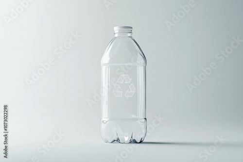 Minimalist 3D Render of a Single Plastic Bottle Icon