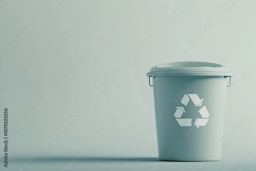 Minimalist 3D Render of a Small Recycling Bin Minimalist 3D Render of a Small Recycling Bin