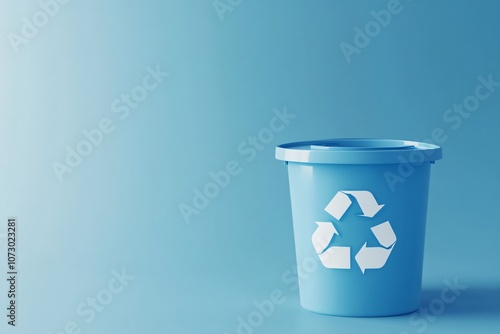 Minimalist 3D Render of Small Recycling Bin