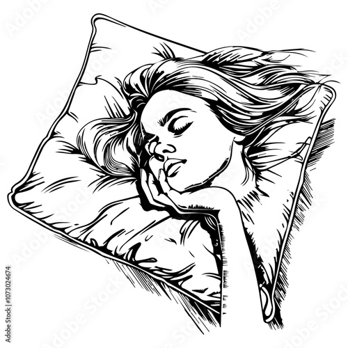 Sleeping Girl Silhouette Vector – Beautiful and Peaceful Designs