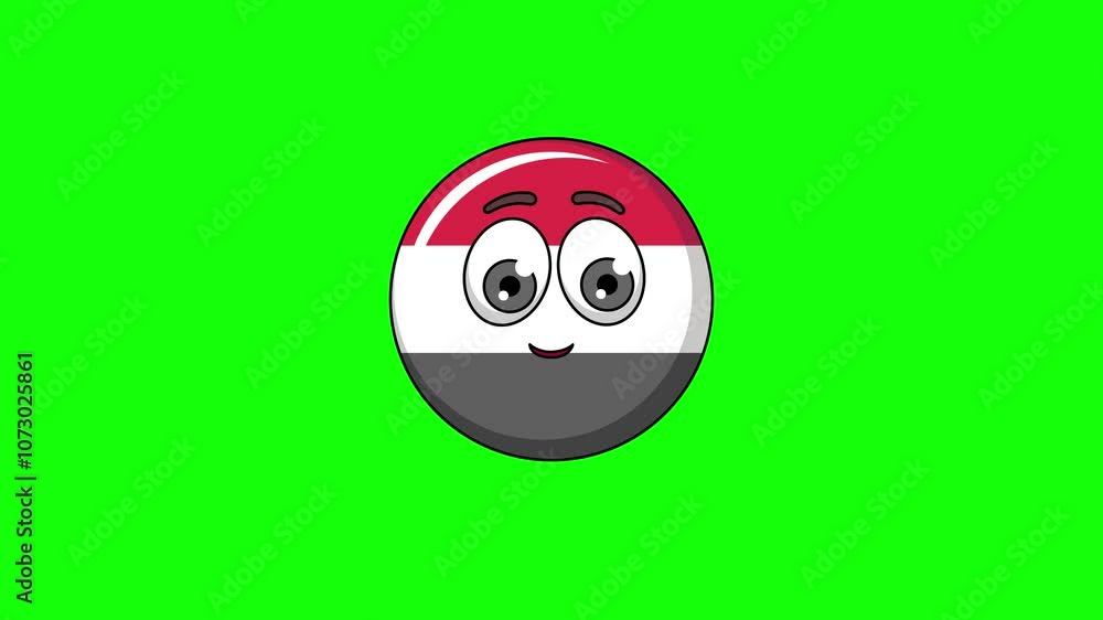 yemen cartoon character with a saluting face, emoji emoticon animation yemen cartoon character with a saluting face, emoji emoticon animation